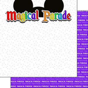 Scrapbook Customs 12x12 Scrapbook Paper Magical Parade Ears Paper (39544)