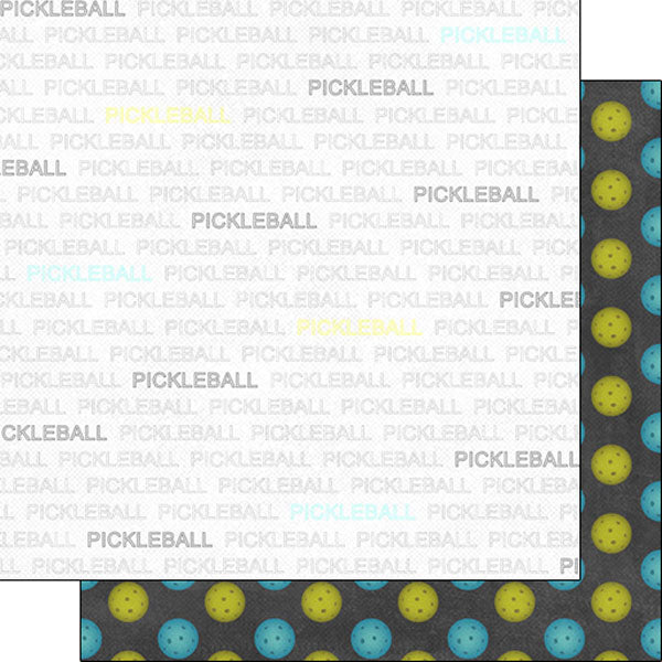 Scrapbook Customs 12x12 Scrapbook Paper Pickleball Addict 1 Paper (39612)