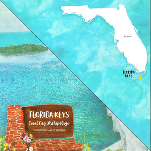 Scrapbook Customs 12x12 Scrapbook Paper Florida The Keys Coral Cay Archipelago Paper (39667)