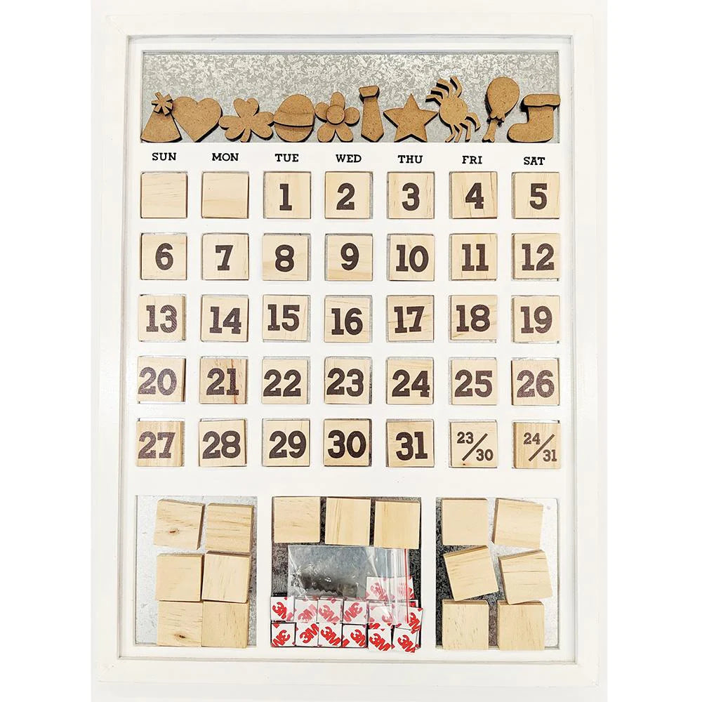 Foundations Décor Magnetic Calendar White Frame