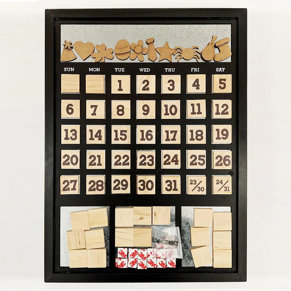 Foundations Décor Magnetic Calendar Black Frame