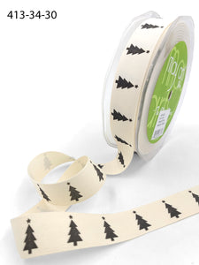 May Art Ribbons Ivory Printed Ribbon Tree with Star (413-34-30)