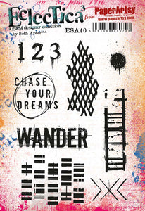 PRE-ORDER PaperArtsy Eclectica3 Rubber Stamp Set Wander designed by Seth Apter (ESA40)