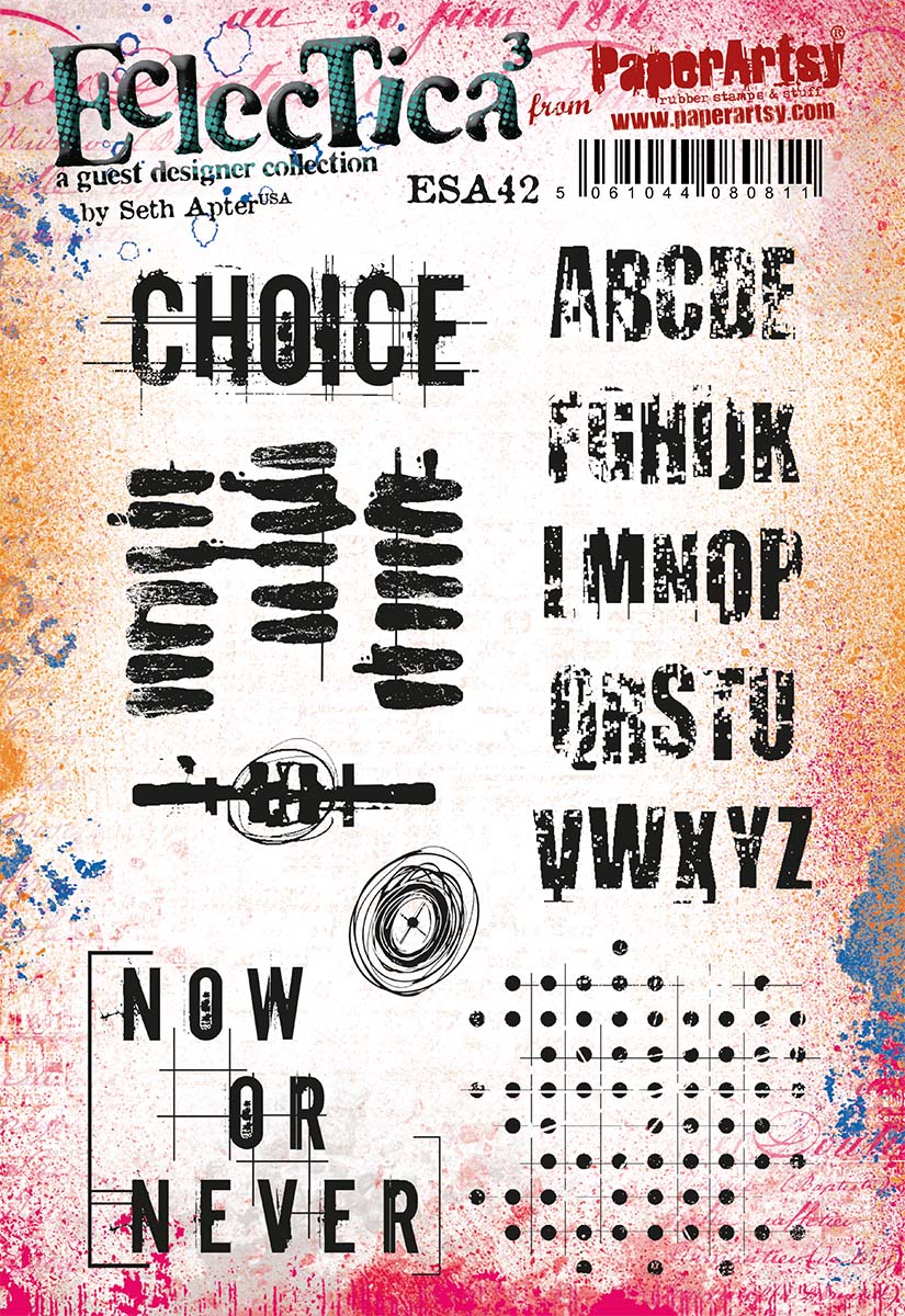 PRE-ORDER PaperArtsy Eclectica3 Rubber Stamp Set Choice designed by Seth Apter (ESA42)