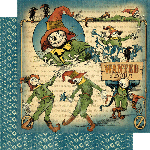 Graphic 45 The Magic of Oz Collection 12x12 Scrapbook Paper Scatterbrained Scarecrow (4500342)