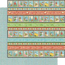 Graphic 45 Mother Goose Collection 12x12 Scrapbook Paper Playful Postage (4500750)