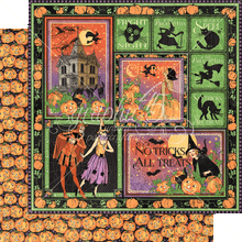 Load image into Gallery viewer, Graphic 45 Charmed Collection 12x12 Scrapbook Paper If the Broomstick Fits (4502468)
