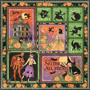 Graphic 45 Charmed Collection 12x12 Scrapbook Paper If the Broomstick Fits (4502468)