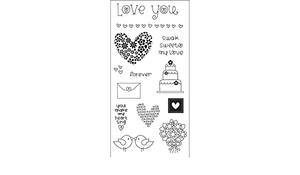 Hampton Art Doodlebug Design Clear Stamp Set Love Life (SC0474)