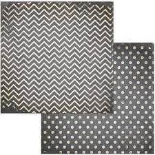 BoBunny DoubleDot Designs 12x12 Scrapbook Paper Charcoal Chevron (12DFC647)