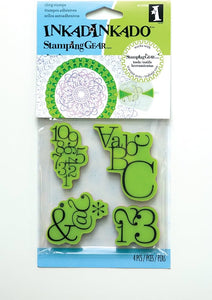 Inkadinkado Stamping Gear Cling Stamps Typographic (65-32008)