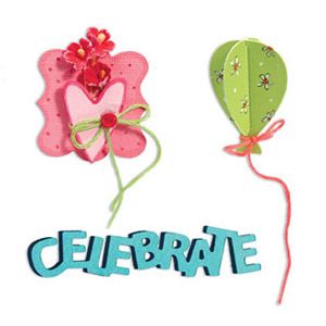 Sizzix Sizzlits Die Set Celebrate by Karen Burniston (657127)