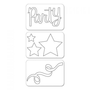 Sizzix Sizzlit Die Set Party Set #2  by Karen Burniston (658034)