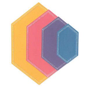 Sizzix® Framelits Die Set Fanciful Framelits Belinda Stitched Hexagons (666554)