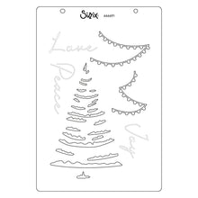 Load image into Gallery viewer, Sizzix A5 Clear Stamps Set W/Stencil Cosmopolitan Christmas Merry And Light By SP
