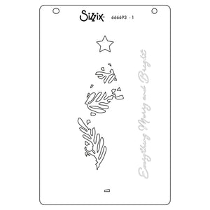 Sizzix A6 Layered Stencils 4PK Cosmopolitan Christmas Happy Holidays By Stacey Parke