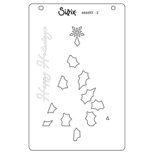 Sizzix A6 Layered Stencils 4PK Cosmopolitan Christmas Happy Holidays By Stacey Parke