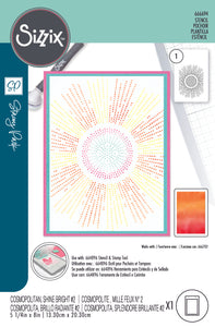 Sizzix A5 Stencil Cosmopolitan Shine Bright #2 By Stacey Park