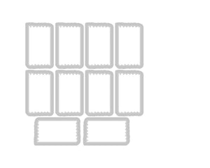 Sizzix A5 Clear Stamps 60PK w/10PK Framelits Die - Tab Stamp Alpha by 49 and Market (666712)