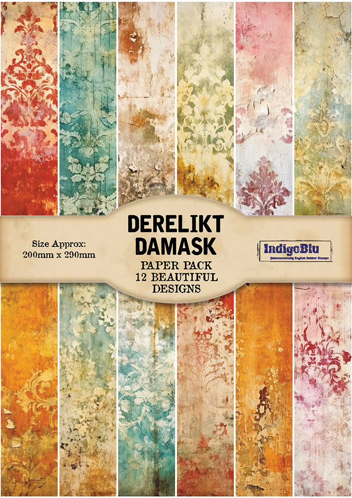 IndigoBlu A4 Paper Pack Derelikt Damask