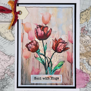 IndigoBlu Trio of Tulips A6 Stamp