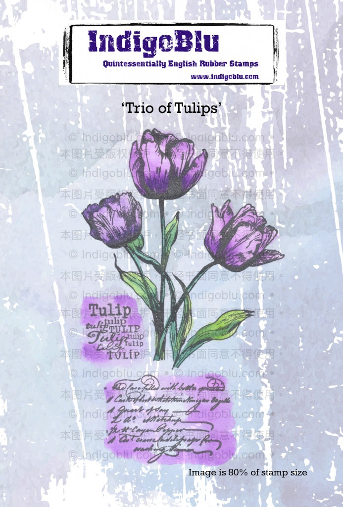 IndigoBlu Trio of Tulips A6 Stamp