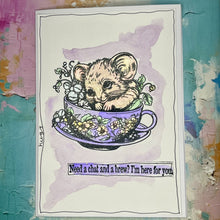 Load image into Gallery viewer, IndigoBlu A6 Red Rubber Stamp Adorable Dormouse
