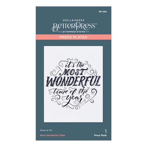 Spellbinders Paper Arts BetterPress Letterpress Press Plates Most Wonderful Time (BP-066)