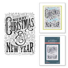 Load image into Gallery viewer, Spellbinders Paper Arts BetterPress Letterpress Press Plates Merry Christmas &amp; Happy New Year (BP-072)
