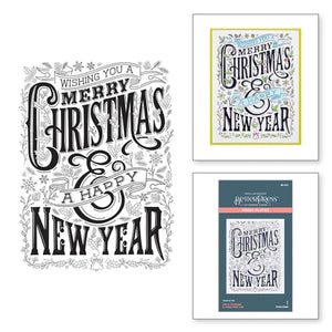 Spellbinders Paper Arts BetterPress Letterpress Press Plates Merry Christmas & Happy New Year (BP-072)