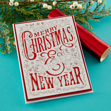 Load image into Gallery viewer, Spellbinders Paper Arts BetterPress Letterpress Press Plates Merry Christmas &amp; Happy New Year (BP-072)
