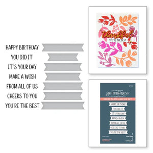 Spellbinders BetterPress Press Plate & Die Set Cheers to You Sentiments (BP-162)