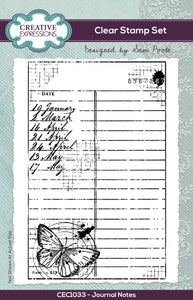 Creative Expressions Clear Stamp Set Journal Notes designed by Sam Poole (CEC1033)