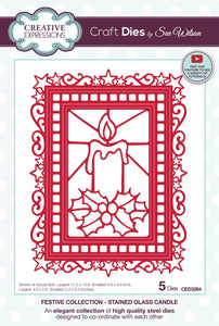 Creative Expressions Craft Dies by Sue Wilson Festive Stained Glass Candle (CED3264)