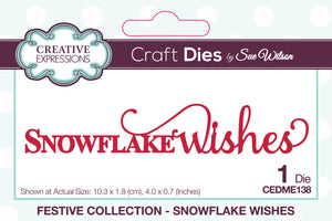 Creative Expressions Craft Dies by Sue Wilson Festive Snowflake Wishes (CEDME138)