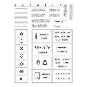 Hero Arts PolyClear Stamp Set Weekly Planner (CM738)