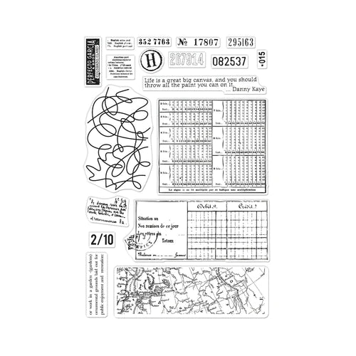 Hero Arts PolyClear Stamp Set Vintage Map and Ledger (CM739)