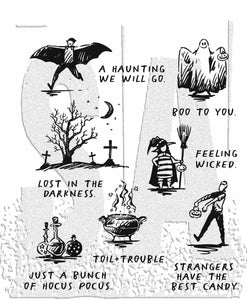 Stampers Anonymous Tim Holtz Cling Rubber Stamp Halloween Sketchbook (CMS469)