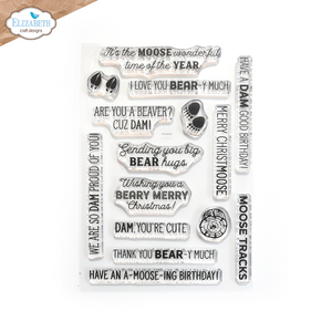 Elizabeth Craft Designs Great Outdoors Collection Clear Stamp Bear, Moose, Beaver (CS335)