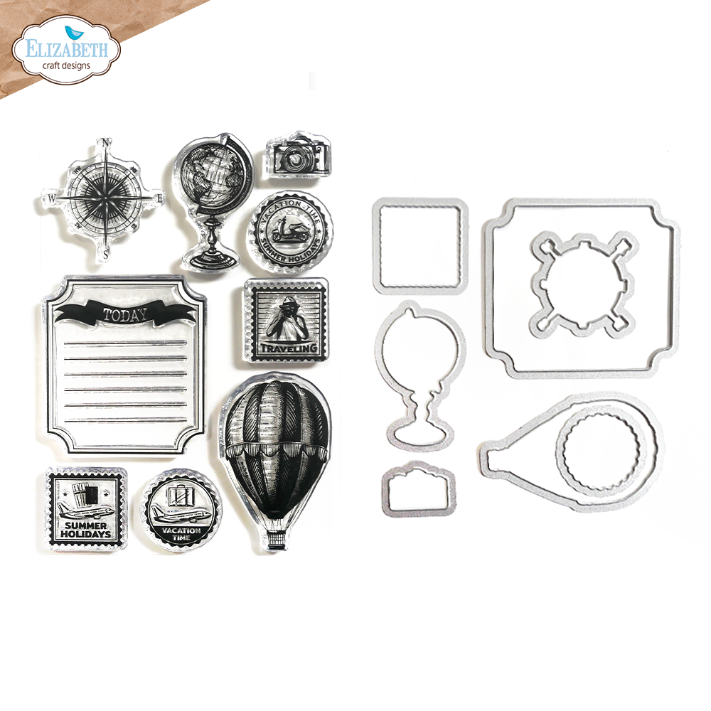 Elizabeth Craft Designs Remember Moments Collection Stamp & Die Set Around the World (CSD361)