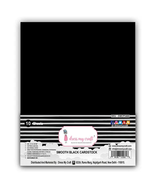 Dress My Craft Smooth Black Cardstock (DMCP5468)