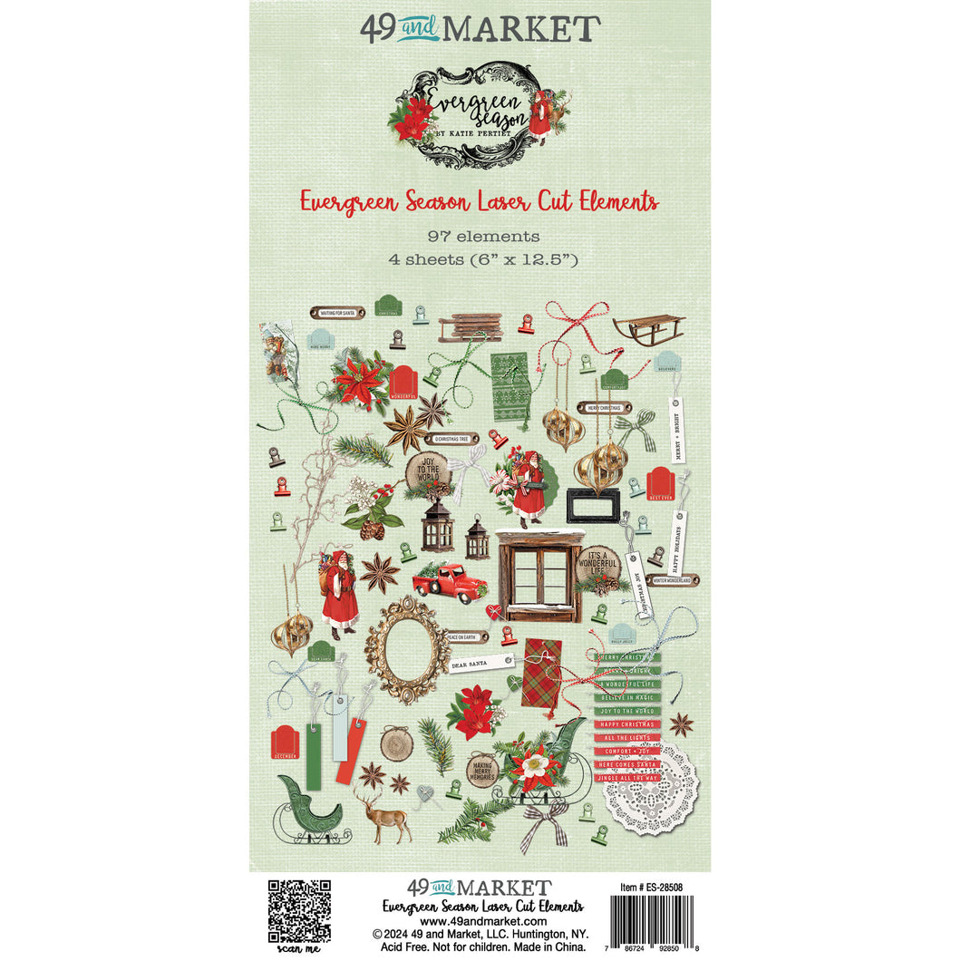 PRE-ORDER 49 and Market Evergreen Season Collections Laser Cut Elements (ES-28508)