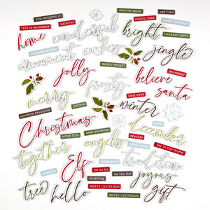 PRE-ORDER 49 and Market Evergreen Season Collection Chipboard Words