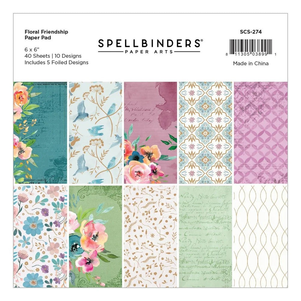 Spellbinders Paper Arts Floral Friendship 6x6 Paper Pad (SCS-274)