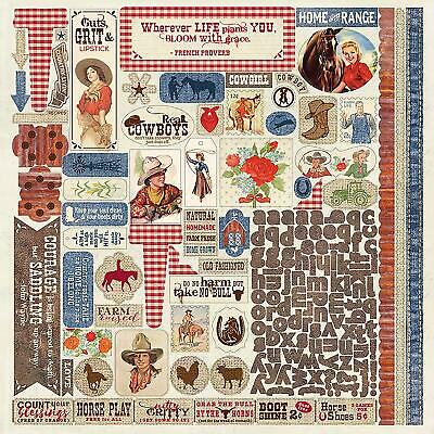 Authentique Frontier Collection 12x12 Scrapbook Paper Frontier Details (FNT010)