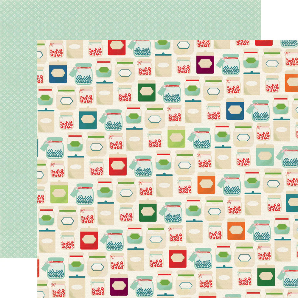 Echo Park Homegrown Collection 12x12 Scrapbook Paper Mason Jars (HG87011)