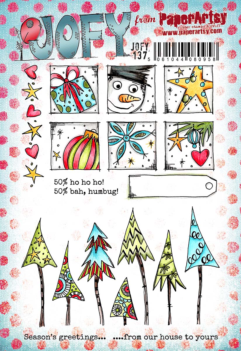 PaperArtsy Rubber Stamp Set Christmas Trees designed by Jo Firth-Young  (JOFY137)