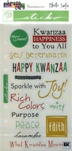 Sticko Phrase Cafe Sticker Set Happy Kwanzaa (SP-PCC-24)