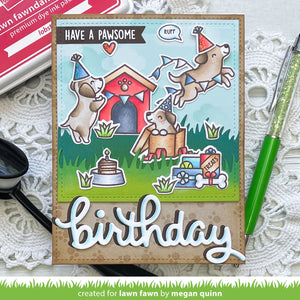 Lawn Fawn Lawn Cuts Stamp & Die Set Pawsome Birthday (LF3163)