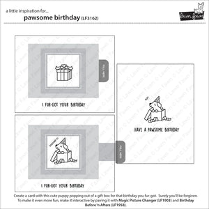 Lawn Fawn Lawn Cuts Stamp & Die Set Pawsome Birthday (LF3163)